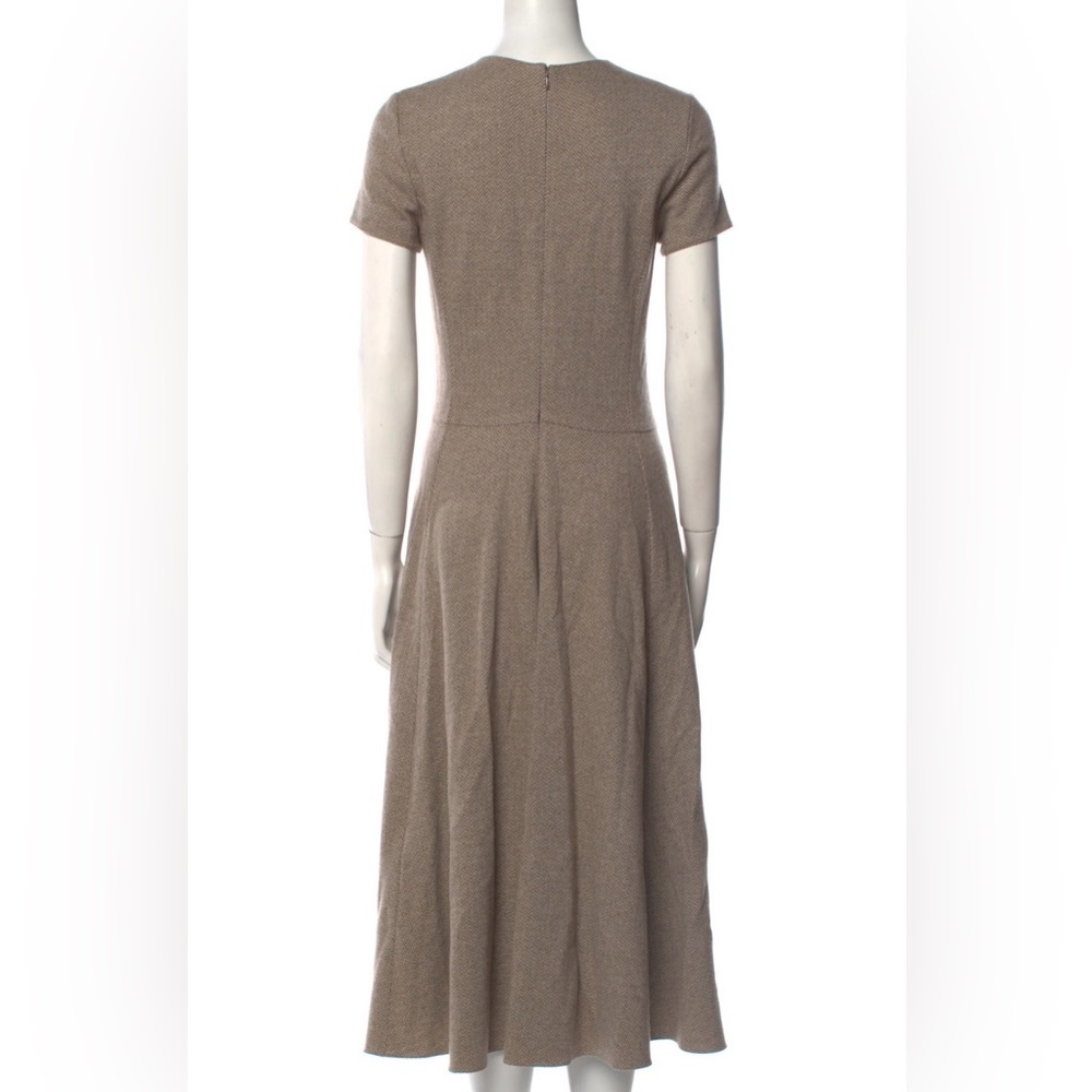 ❌❌RALPH LAUREN COLLECTION MARGARET TICKWEAVE JERSEY SHORT SLEEVE MIDI DRESS - Picture 8 of 9